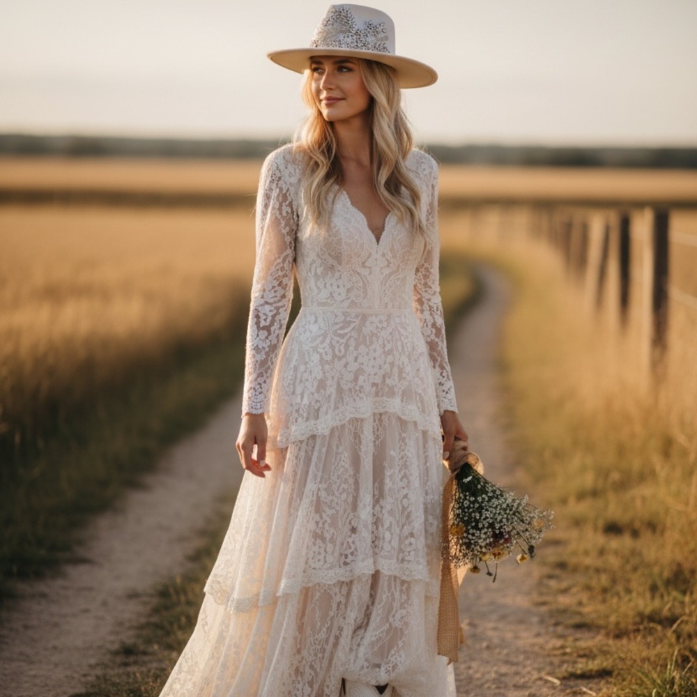 Custom Bridal Hat western Wedding. Free personalization